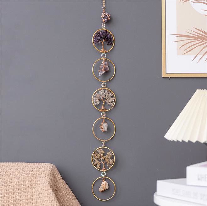 LZINA™ | Crystal Tree of Life 6 Rings Wall Decor Ornament