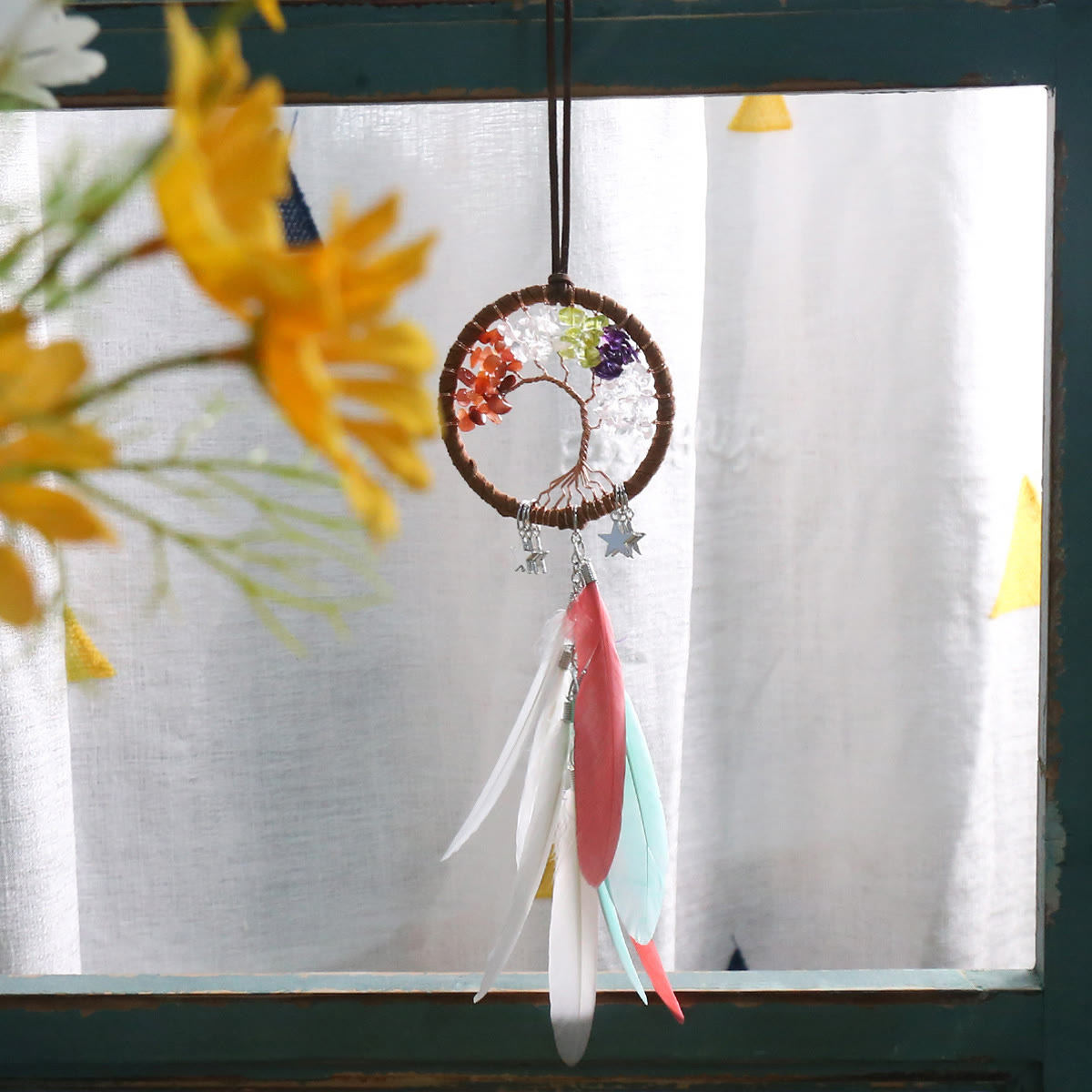 LZINA™ | Tree of Life Gemstone Dreamcatcher Hanging Jewelry