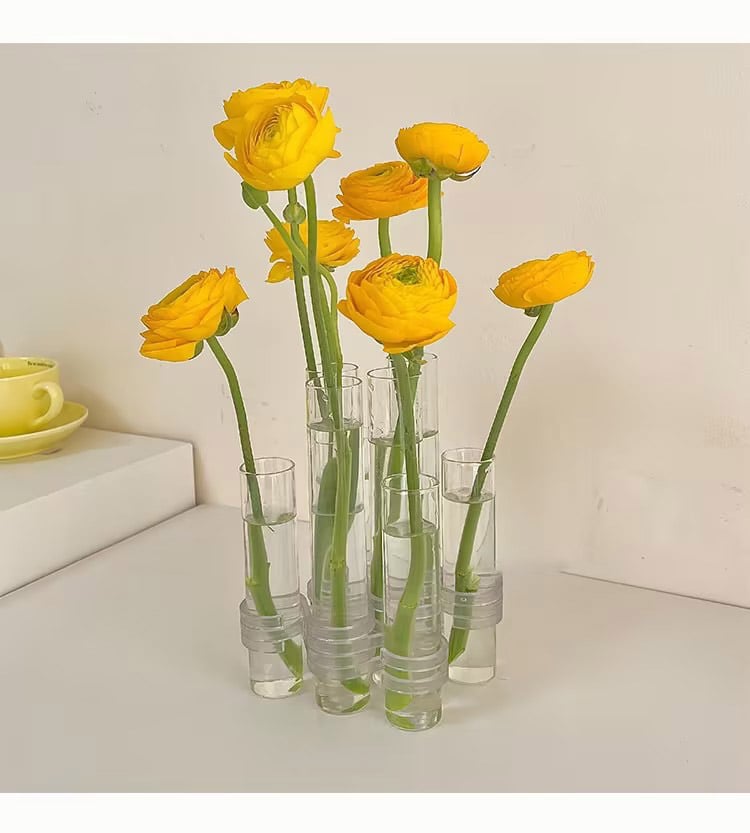 LZINA™ | Flexible Flower Vases with Hinges | Modern Glass Tube Vase