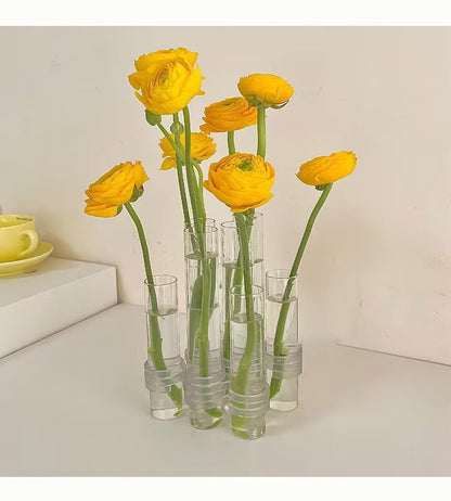 LZINA™ | Flexible Flower Vases with Hinges | Modern Glass Tube Vase