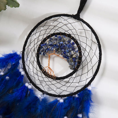 LZINA™ | Crystal Tree of Life Feather Glow Dreamcatcher