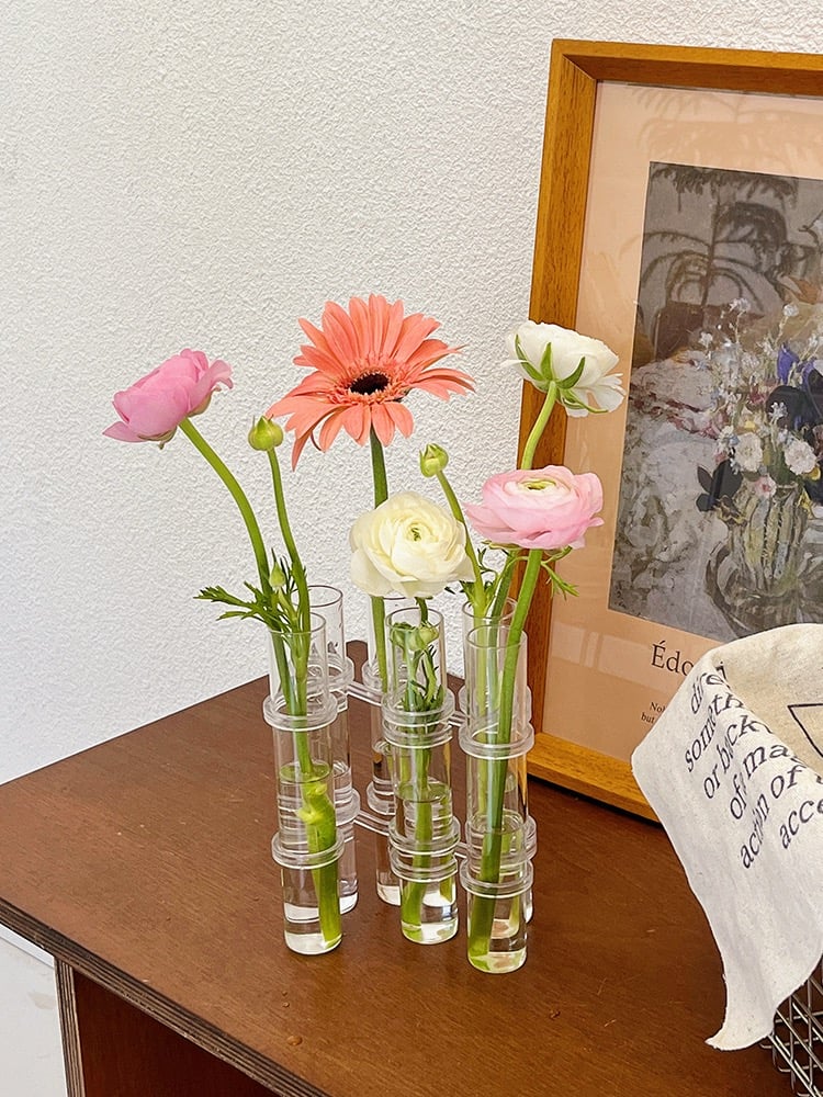 LZINA™ | Flexible Flower Vases with Hinges | Modern Glass Tube Vase