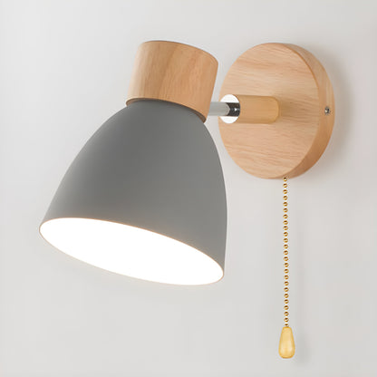 BowLift Nordic Wood Wall Lamp with Switch – Perfect Lighting for the Bedroom