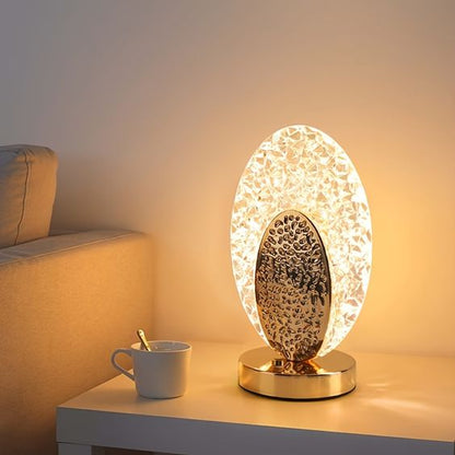 BowLift Peacock Table Lamp - Modern Luxury with CrystalGlow