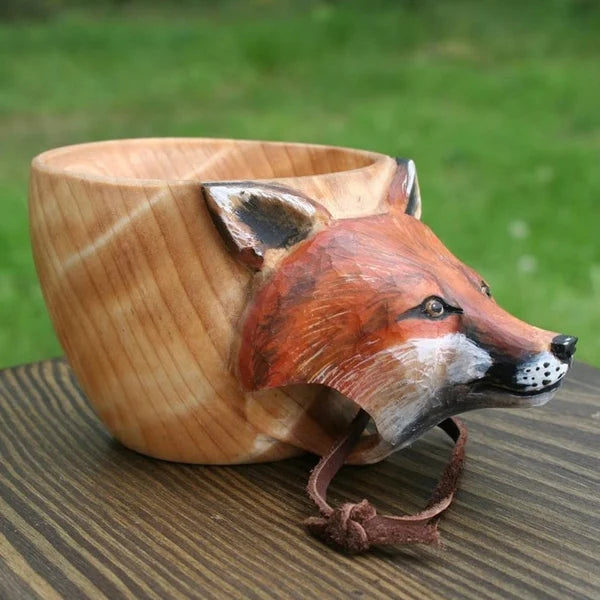 LZINA™ | Wooden Cup - WildSip - Handmade Animal Design - Adventurous Hydration