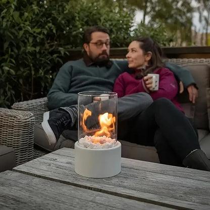 BowLift Table Fire Lantern – Sleek, Modern Decor for Cozy Ambience