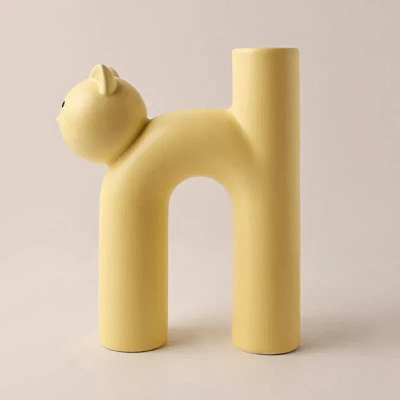LZINA™ | Matte Kitten Flower Vase