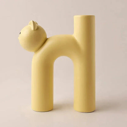 LZINA™ | Matte Kitten Flower Vase