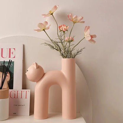 LZINA™ | Matte Kitten Flower Vase