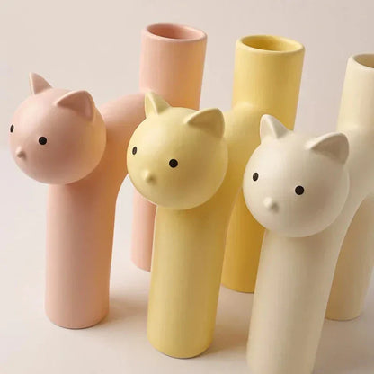 LZINA™ | Matte Kitten Flower Vase