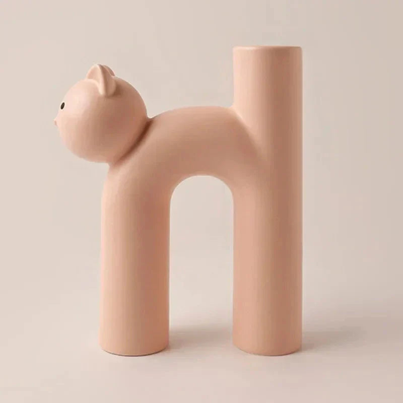 LZINA™ | Matte Kitten Flower Vase