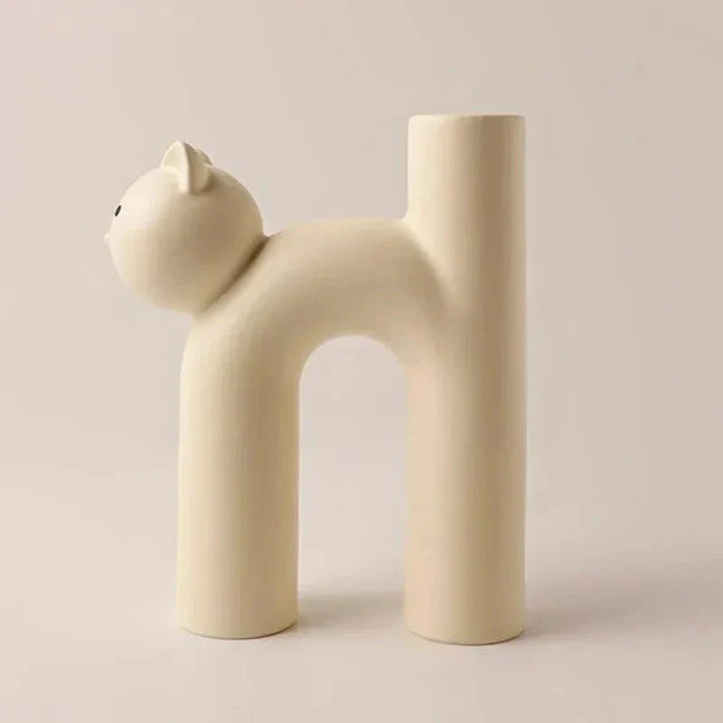 LZINA™ | Matte Kitten Flower Vase
