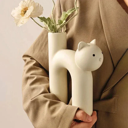 LZINA™ | Matte Kitten Flower Vase