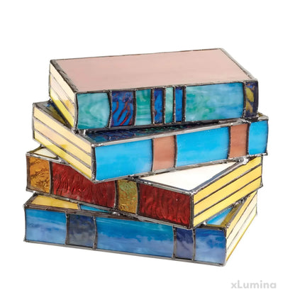 BowLift Stained Glass Book Lamp - Multicolor Reading Light