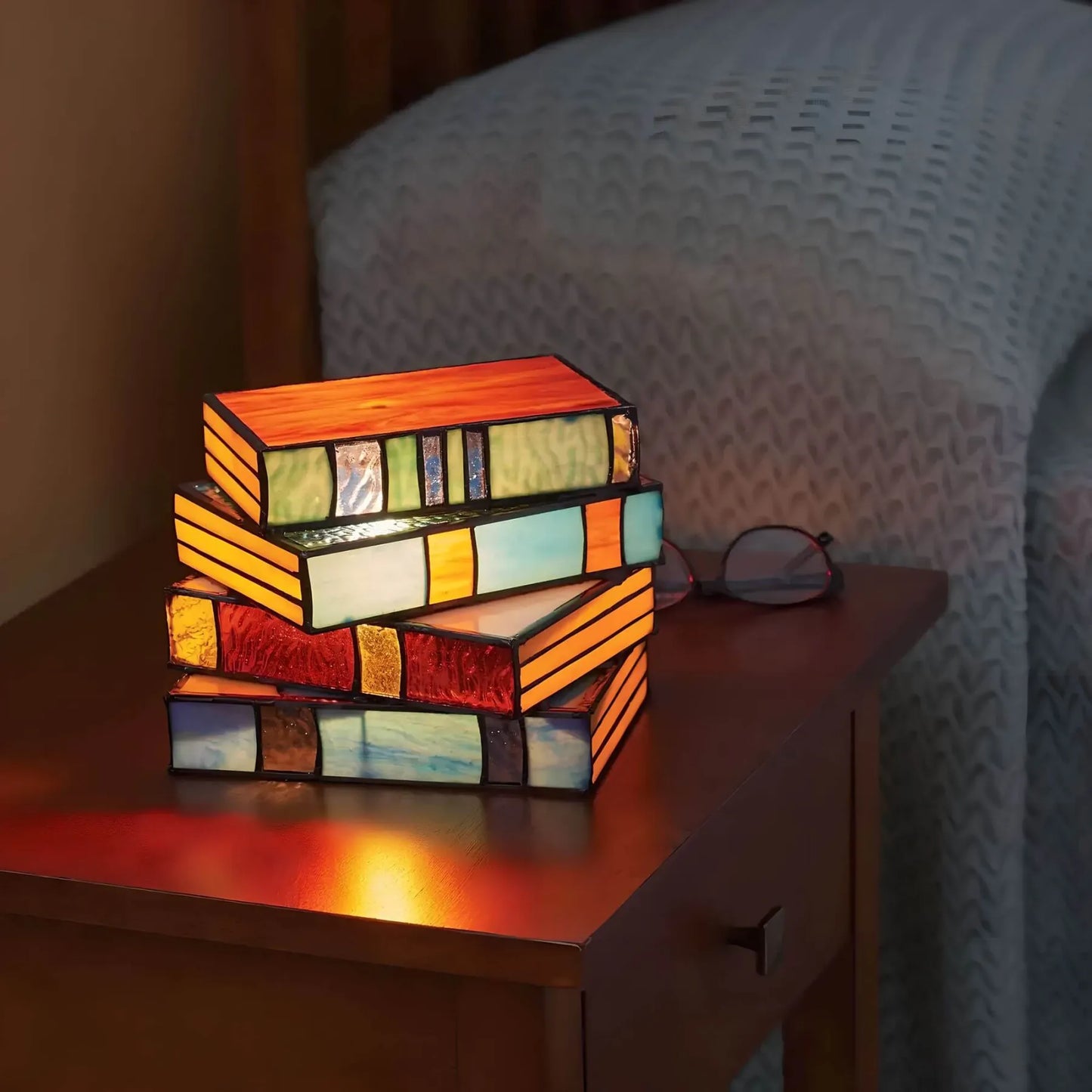 BowLift Stained Glass Book Lamp - Multicolor Reading Light