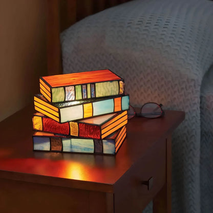 BowLift Stained Glass Book Lamp - Multicolor Reading Light