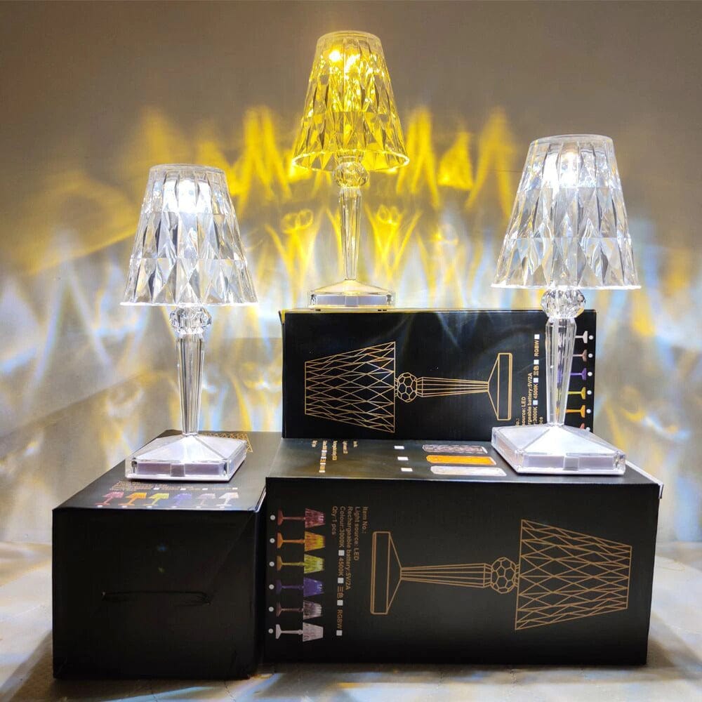 BowLift CrystaLamp: Diamond-Crystal LED Table Lamp