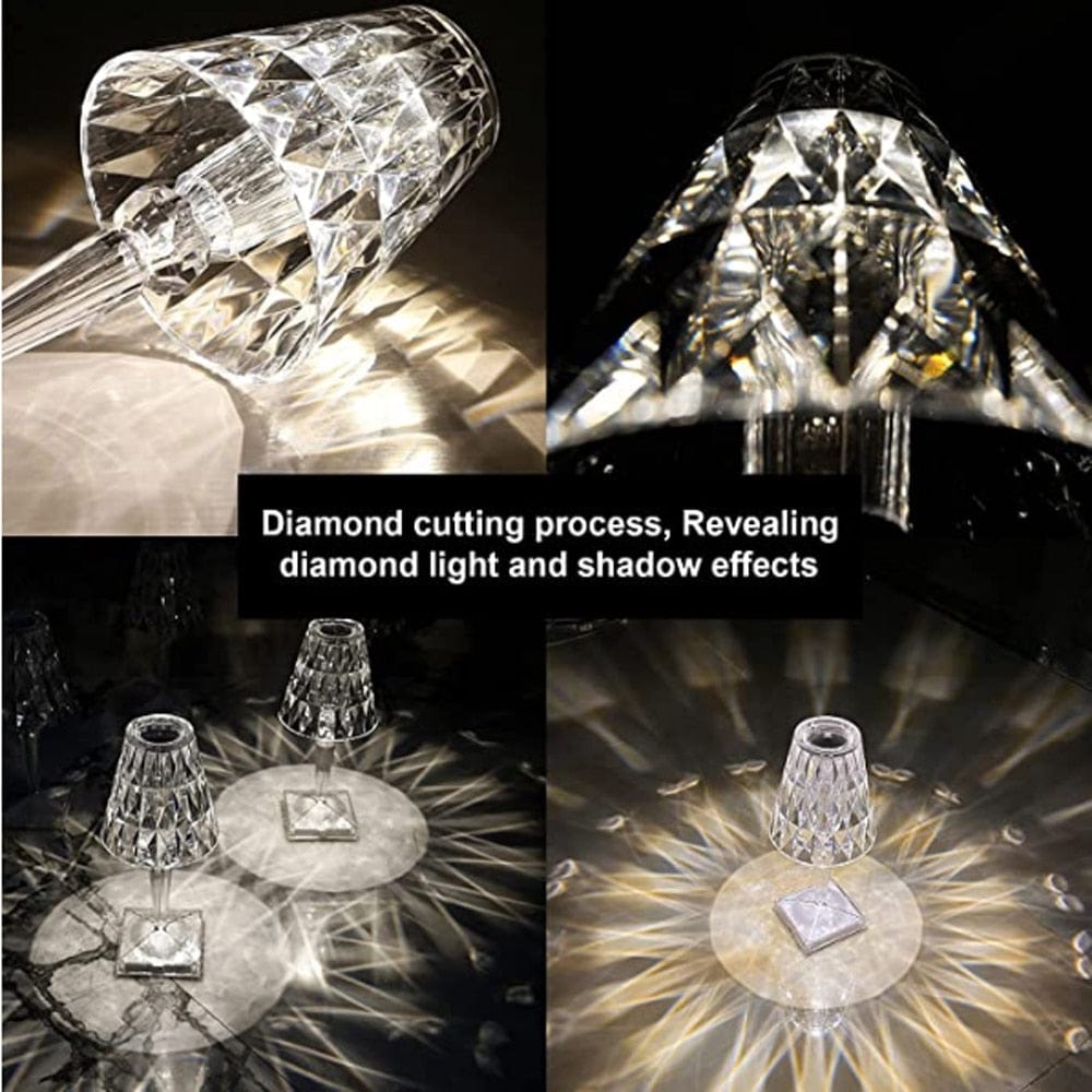BowLift CrystaLamp: Diamond-Crystal LED Table Lamp