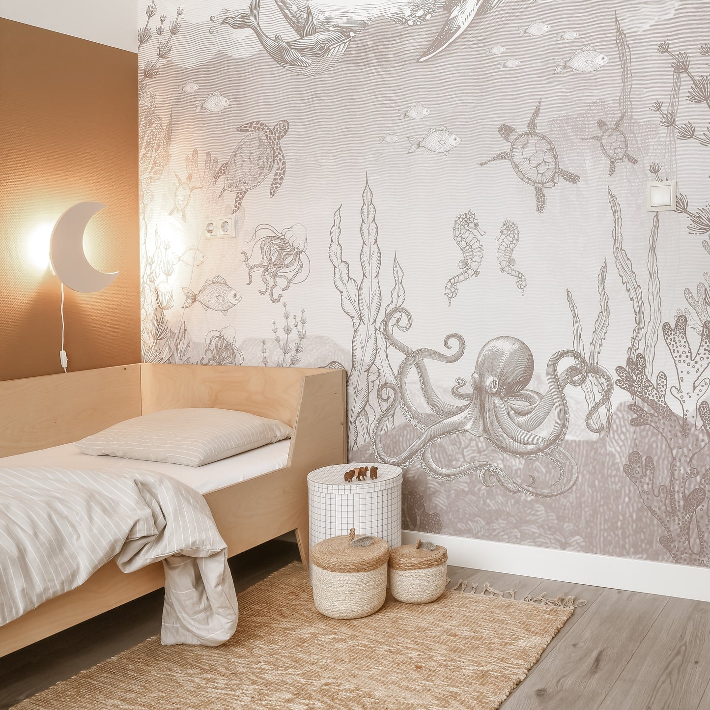 LZINA™ | Wooden Moon-Shaped Night Light for Kids