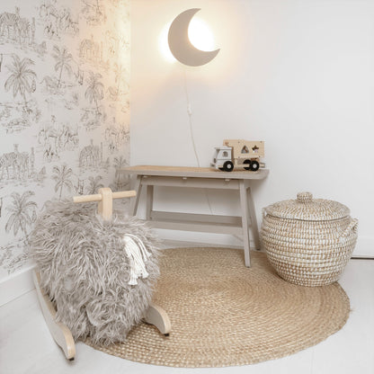 LZINA™ | Wooden Moon-Shaped Night Light for Kids