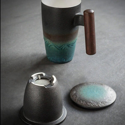 BowLift | Large Cup, Ceramic Tea Cup with Lid. Large Tea Cup with Lid