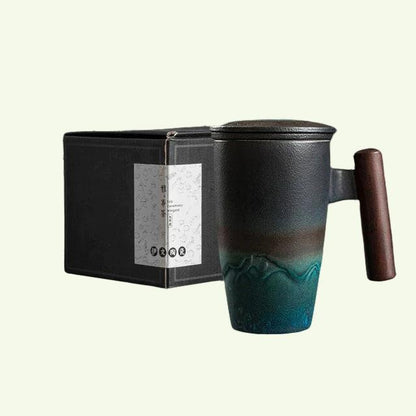 BowLift | Large Cup, Ceramic Tea Cup with Lid. Large Tea Cup with Lid