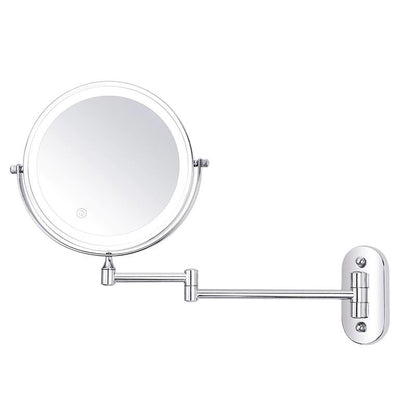 BowLift | LED Wall Mirror with Chrome Frame and Magnifier