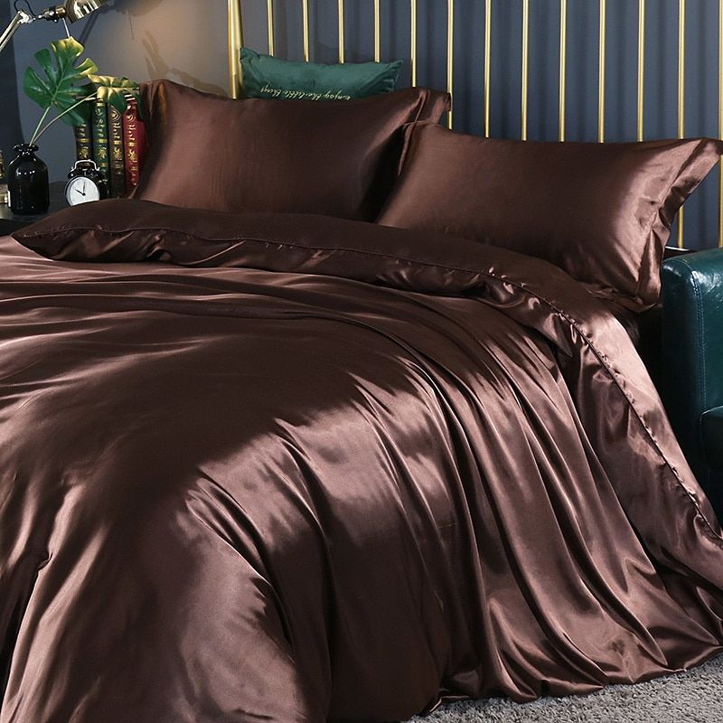 BowLift | Silk/Satin Bed Linen Duvet Cover Luxury Set (2x Pillowcase, 1x Fitted Sheet, 1x Duvet)