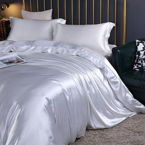 BowLift | Silk/Satin Bed Linen Duvet Cover Luxury Set (2x Pillowcase, 1x Fitted Sheet, 1x Duvet)