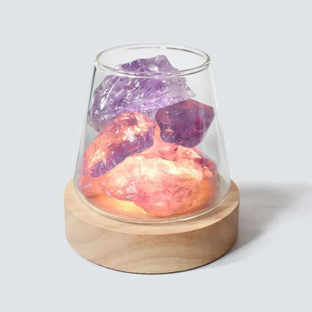 LZINA™ | Himalayan Salt Lamp, Crystal Night Light & Essential Oil Diffuser