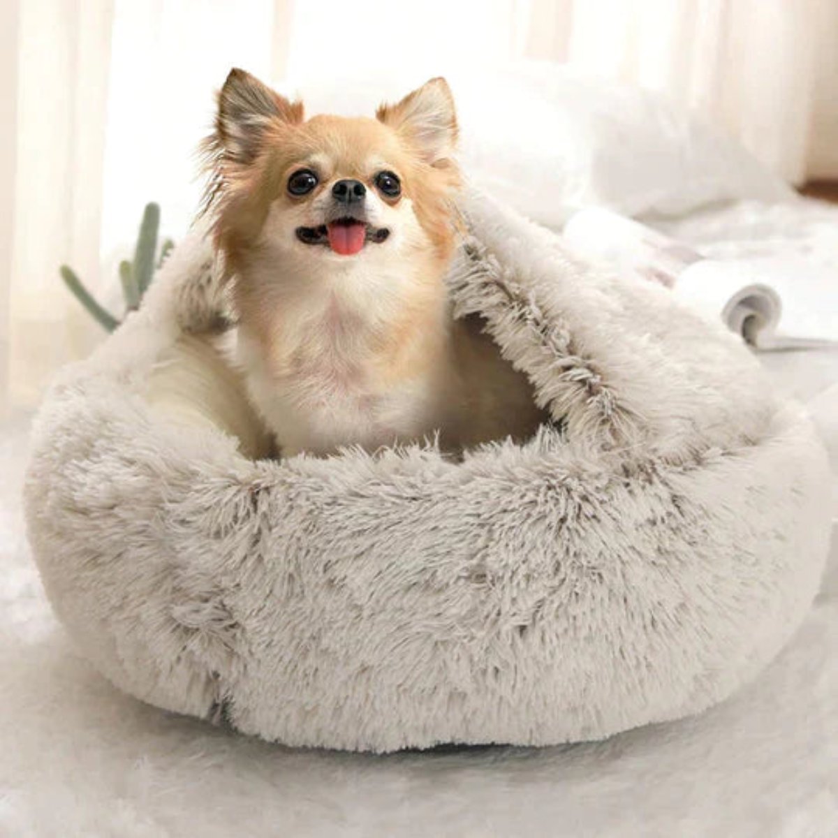 BowLift | Cozy Cave Pet Bed | Calming & Comfortable Dog Bed for Deep Relaxation