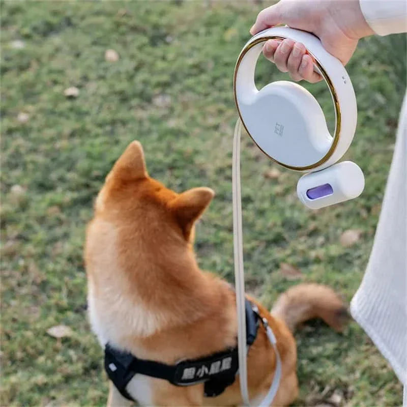 BowLift | AutoLeash Light – Automatic Dog Leash with LED & Poop Bag Holder for Safe Walks