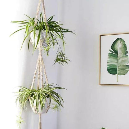 BowLift | 4-piece handmade Boho macrame plant hanger set