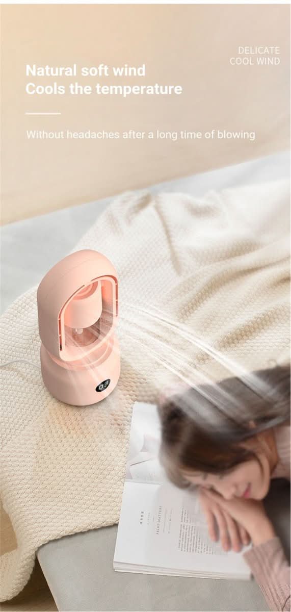 LZINA™ | Portable fan without blades with humidifier and night light for refreshing comfort