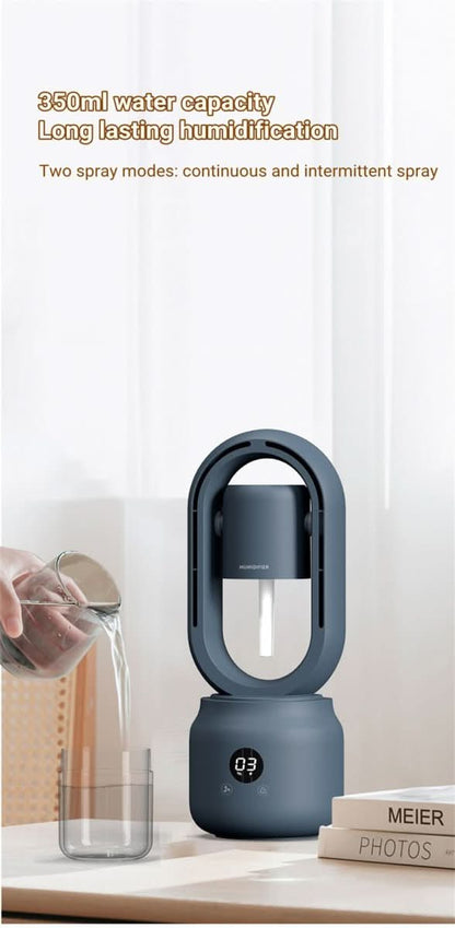 LZINA™ | Portable fan without blades with humidifier and night light for refreshing comfort