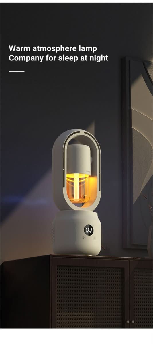 LZINA™ | Portable fan without blades with humidifier and night light for refreshing comfort