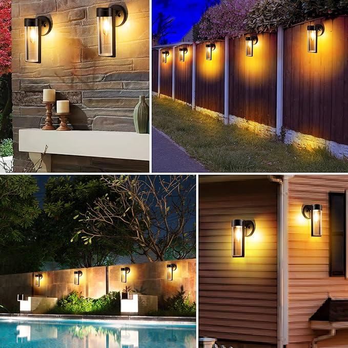 LZINA™ | Solar Wall Lights Solar-powered Deck Lights, Automatic On/Off Waterproof Solar Outdoor Lights Wall-mounted Solar Decorative Lights for Wall Fence Patio Posts Garden Veranda