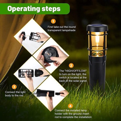 LZINA™ | Solar path lights, solar outdoor lights up to 14 hrs. Outdoor waterproof, IP65 waterproof solar garden lights for paths walkways