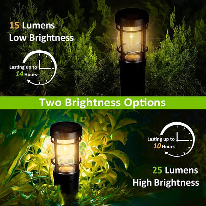LZINA™ | Solar path lights, solar outdoor lights up to 14 hrs. Outdoor waterproof, IP65 waterproof solar garden lights for paths walkways