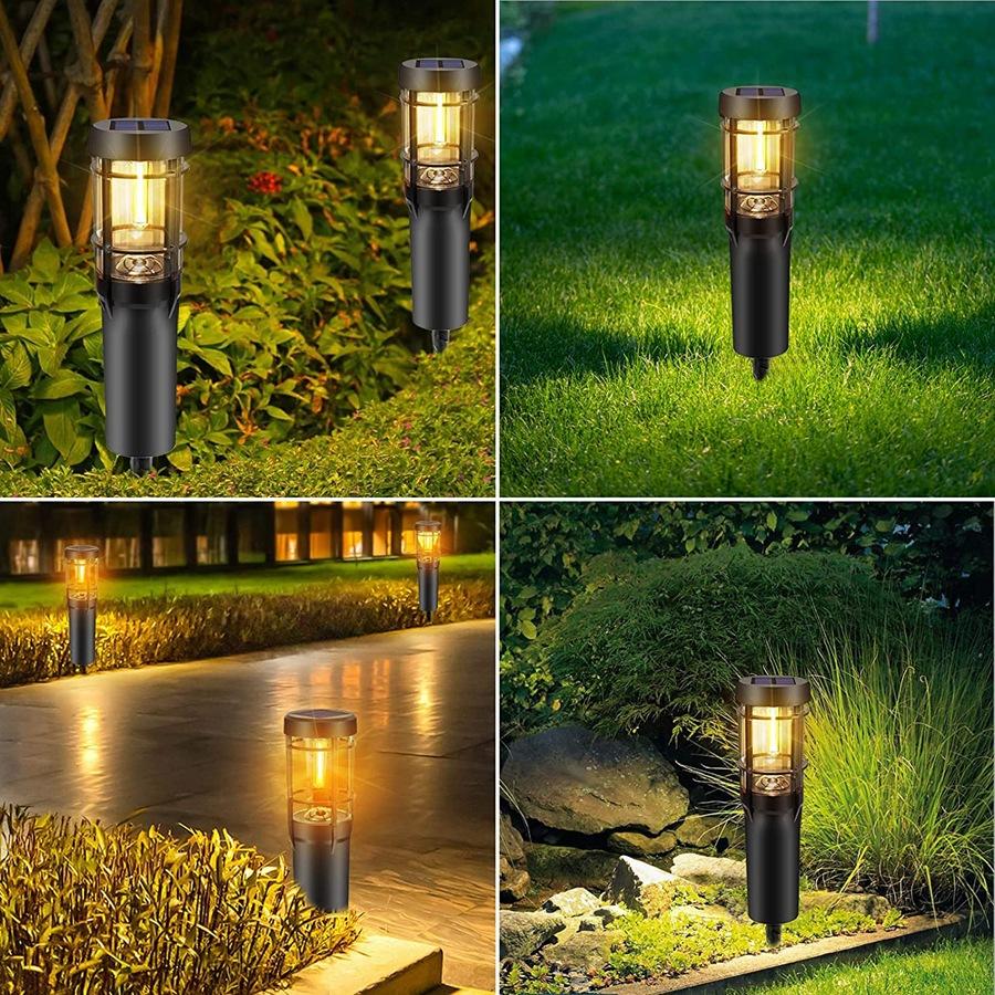 LZINA™ | Solar path lights, solar outdoor lights up to 14 hrs. Outdoor waterproof, IP65 waterproof solar garden lights for paths walkways