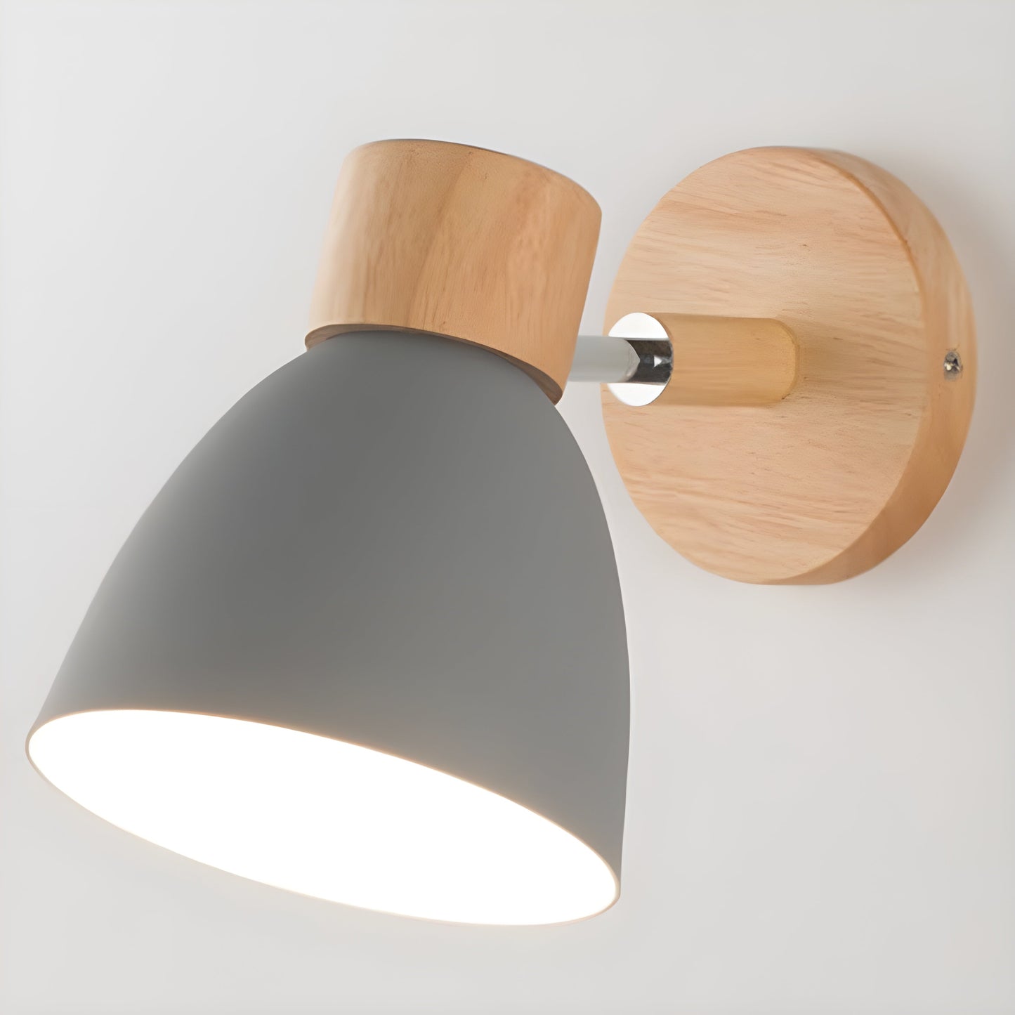 BowLift Nordic Wood Wall Lamp with Switch – Perfect Lighting for the Bedroom