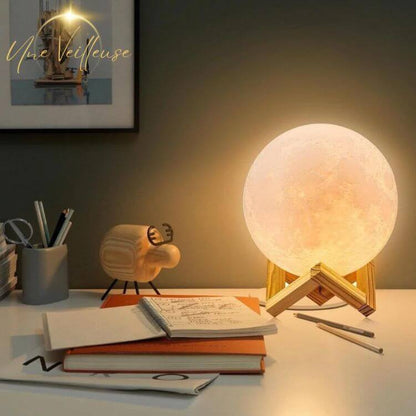 BowLift Design Nightstand Lamp featuring LunarLight™ Moon Lamp