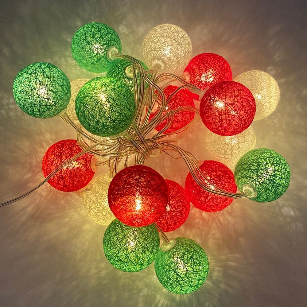 BowLift LED Cotton Ball Garland Lights - Soft Glow String Lights for Cozy Home & Party Decor