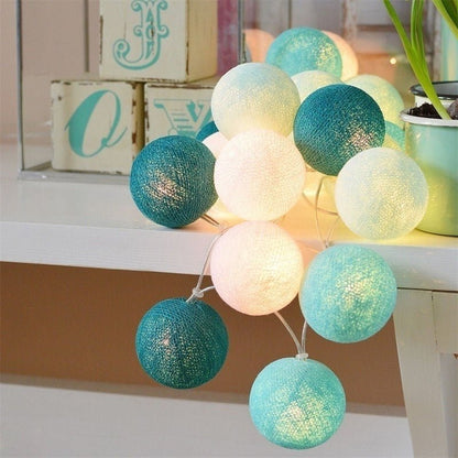 BowLift LED Cotton Ball Garland Lights - Soft Glow String Lights for Cozy Home & Party Decor