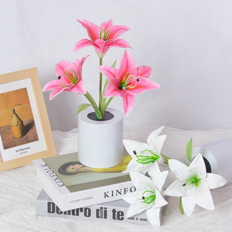 BowLift LED Lily Night Light - Elegant Table Flower Lamp for Cozy Glow