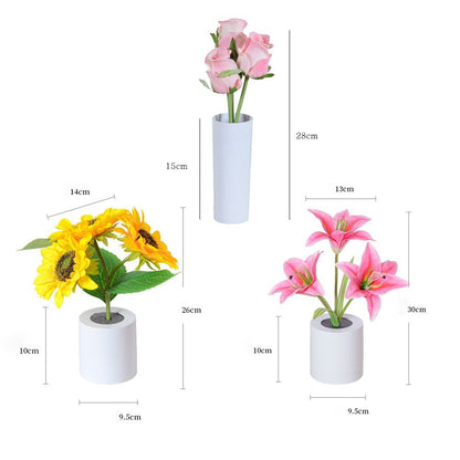 BowLift LED Lily Night Light - Elegant Table Flower Lamp for Cozy Glow