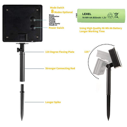 LZINA™ | Solar string lights for outdoor use | Waterproof solar garden lights
