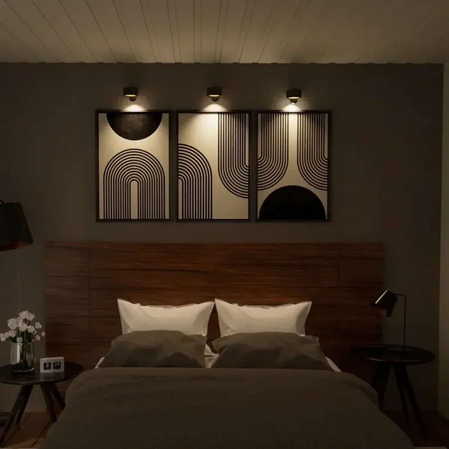 BowLift Spotlight Wireless Wall Lamp – 360° Rotation, Dimmable, Rechargeable Cordless Wall Light