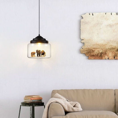 BowLift | Smaller Zoo | Pendant lamp with glass shade