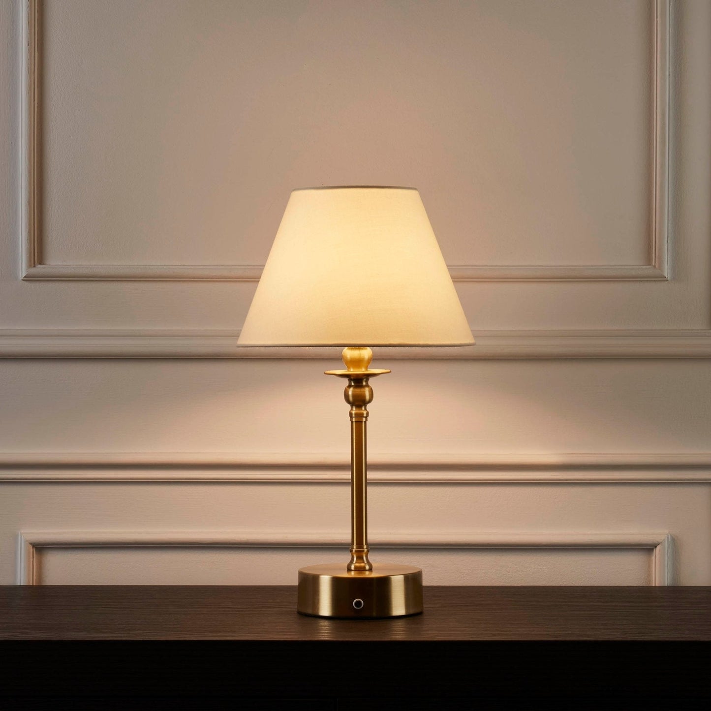 BowLift Lucille Ornate LED Lamp — Rechargeable, Wireless, Brass Finish